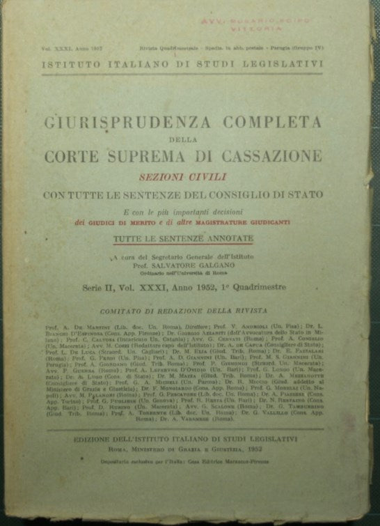 Jurisprudencia completa del Tribunal Supremo de Casación - Secciones Civiles - Vol. XXXI