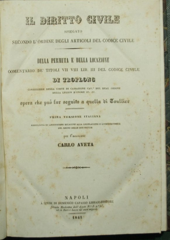 Civil law explained according to the order of the articles of the Civil Code - Exchange and rental