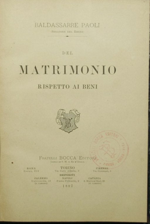 Del matrimonio rispetto ai beni