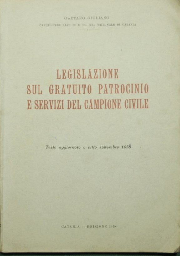 Legislation on legal aid and civil champion services