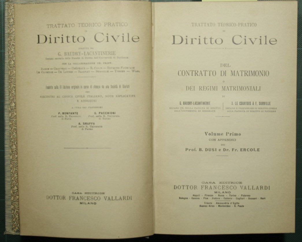 Of the marriage contract or matrimonial regimes - Voll. I, II and III