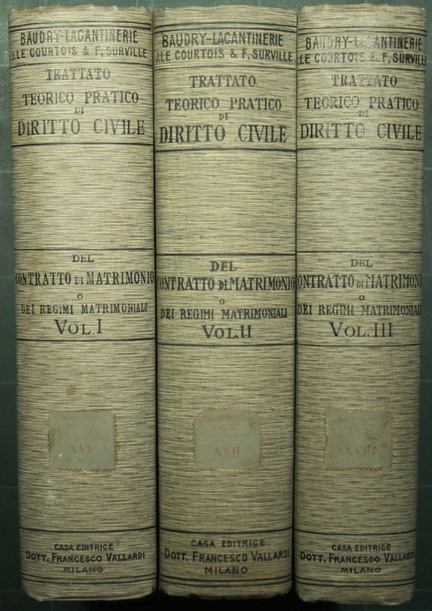 Of the marriage contract or matrimonial regimes - Voll. I, II and III