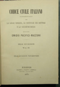 Italian Civil Code - Treaty of Successions - On testamentary successions, Voll. II-III-IV