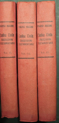 Italian Civil Code - Treaty of Successions - On testamentary successions, Voll. II-III-IV
