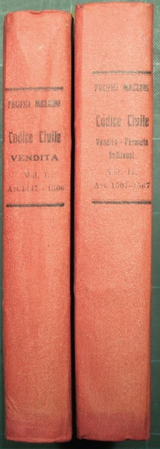 Código Civil italiano - Tratado de compraventa - Voll. Yo y II