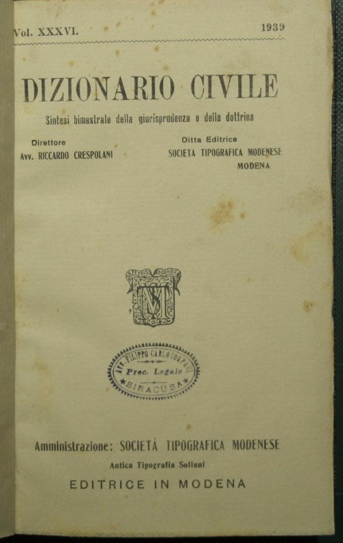 Diccionario civil - Vol. XXXVI, 1939