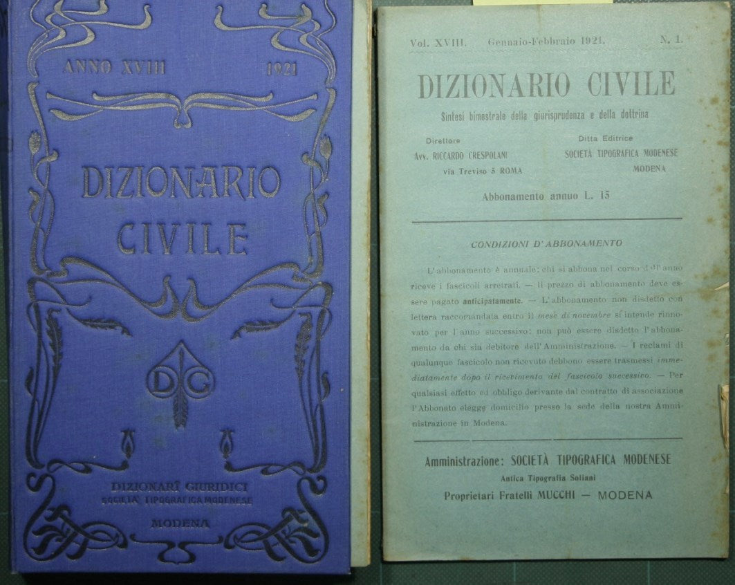 Dizionario civile - Vol. XVIII, 1921