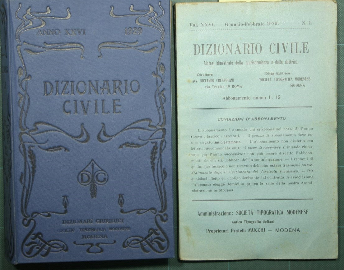 Dizionario civile - Vol. XXVI, 1929