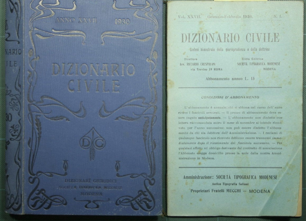 Dizionario civile - Vol. XXVII, 1930