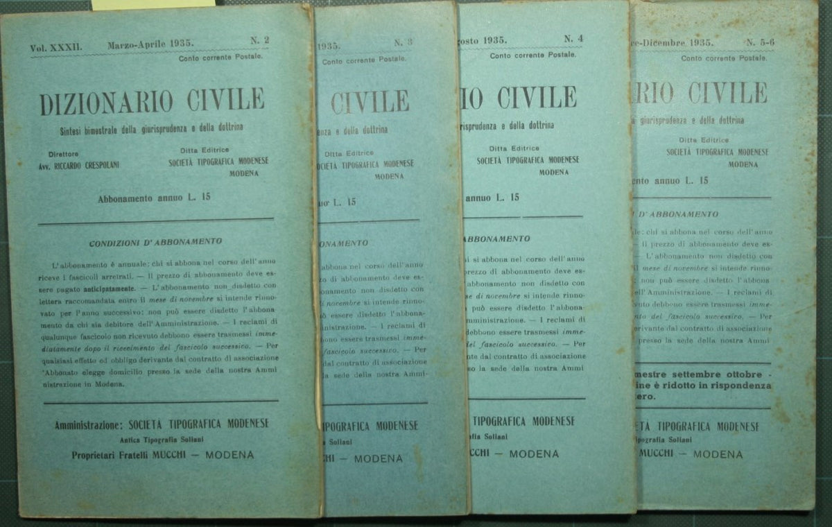Civil dictionary - Vol. XXXII, 1935 - n- 2/6