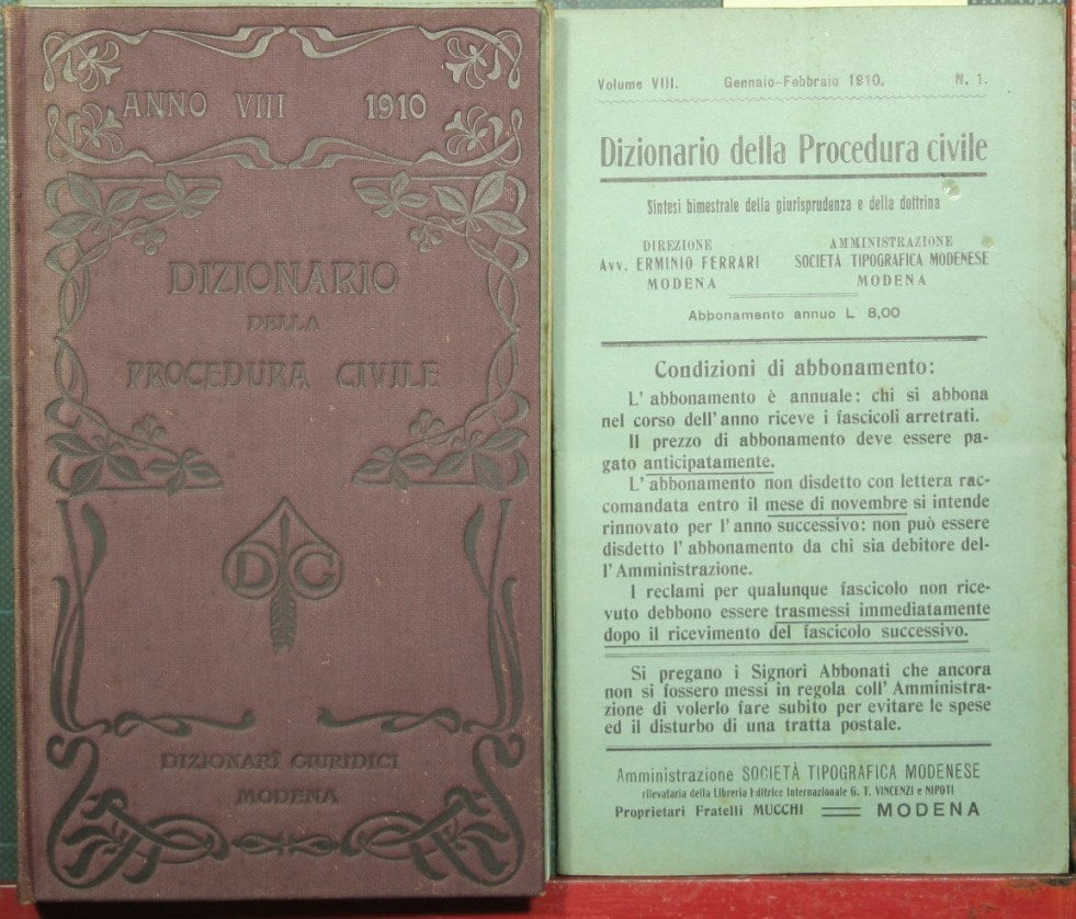 Dizionario della procedura civile - Vol. VIII, 1910