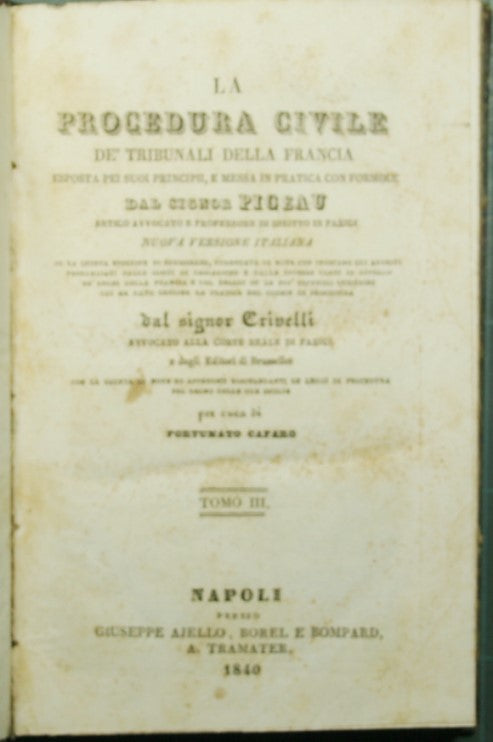 The civil procedure of the courts of France - Vol. III