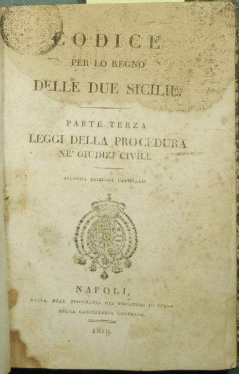 Codice per lo Regno delle Due Sicilie - Parte terza - Leggi della procedura ne' giudizi civili