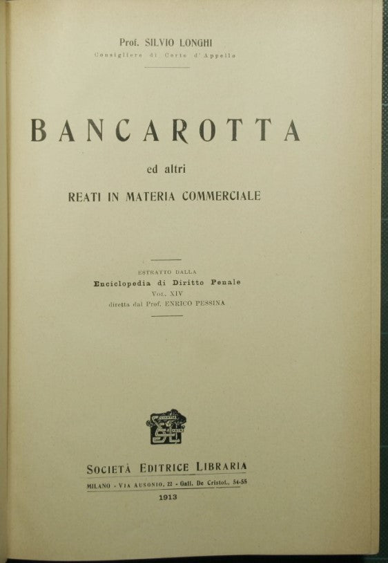 Bankruptcy and other commercial crimes