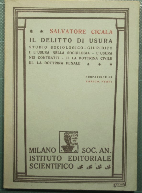 Il delitto di usura