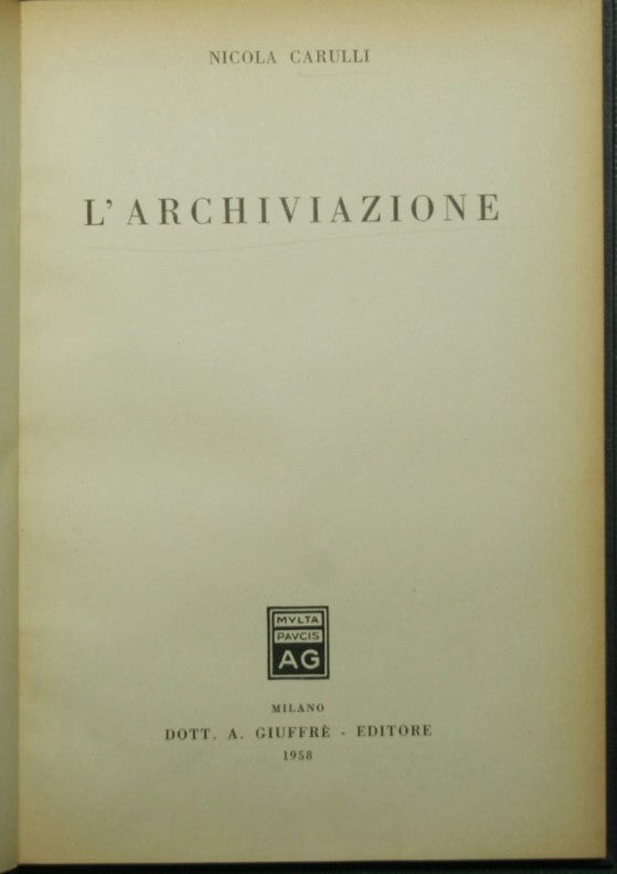 L'archiviazione
