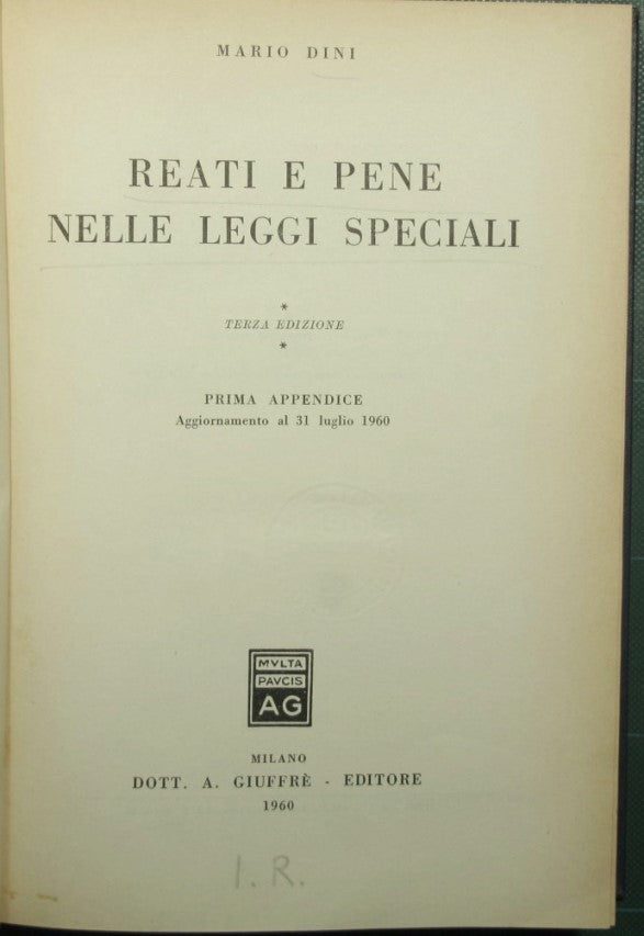 Delitos y penas en leyes especiales