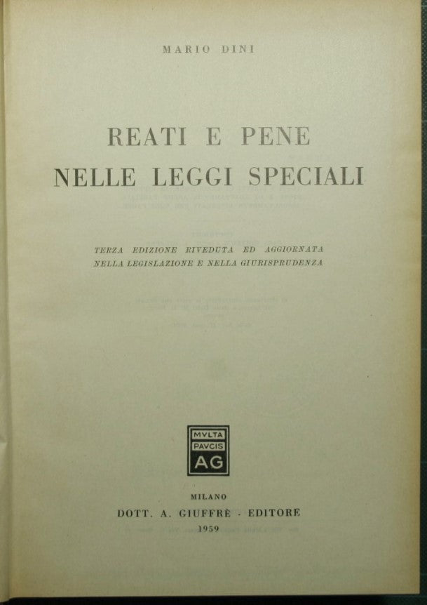 Delitos y penas en leyes especiales