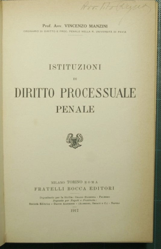 Istituzioni di diritto processuale penale