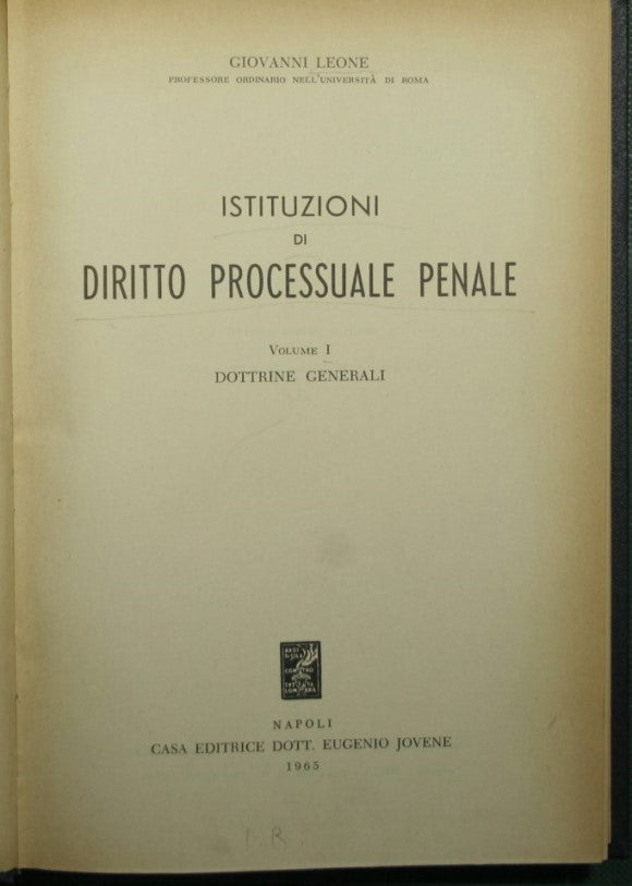 Istituzioni di diritto processuale penale