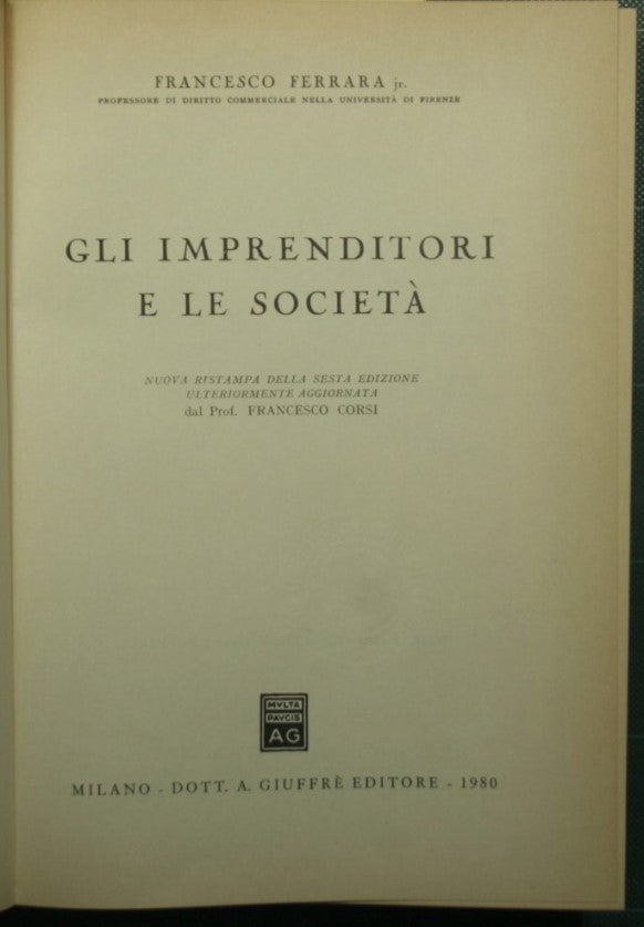 Gli imprenditori e le società