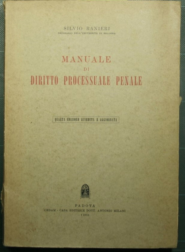 Manuale di diritto processuale penale