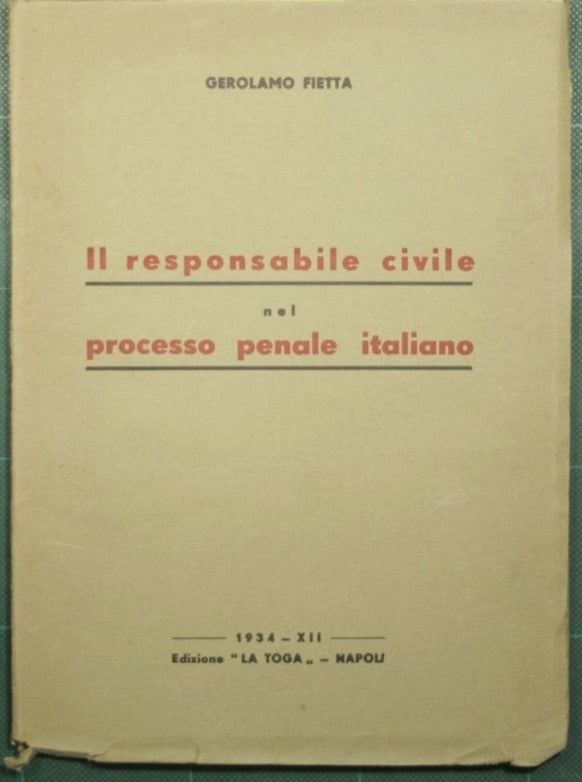 Il responsabile civile nel processo penale italiano