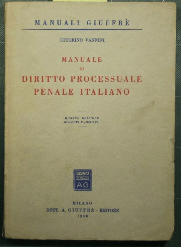 Manuale di diritto processuale penale italiano