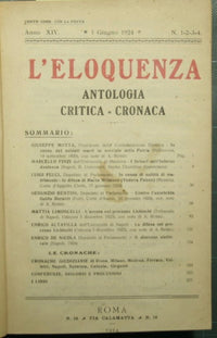 L'eloquenza - Anno XIV - 1 Giugno/31 Dicembre 1924 - NN. 1/16
