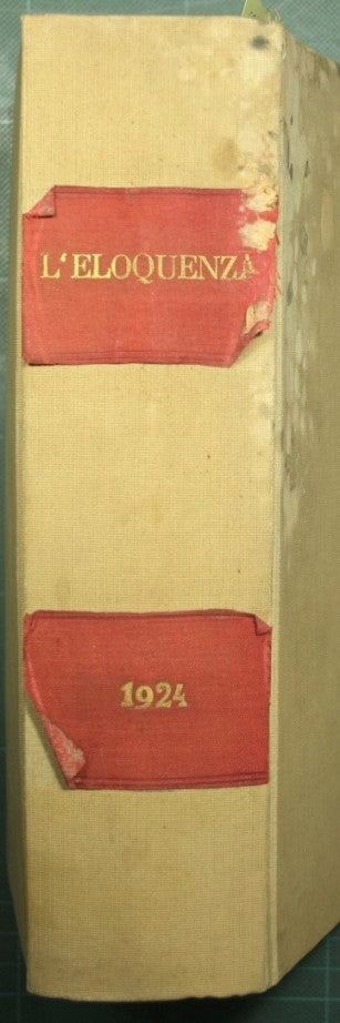 L'eloquenza - Anno XIV - 1 Giugno/31 Dicembre 1924 - NN. 1/16