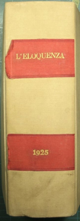 Eloquence - Year XV - January/31 December 1925 - NN. 1/10