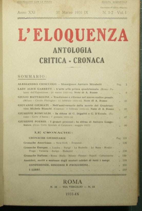 Elocuencia - Año XXI - 1931
