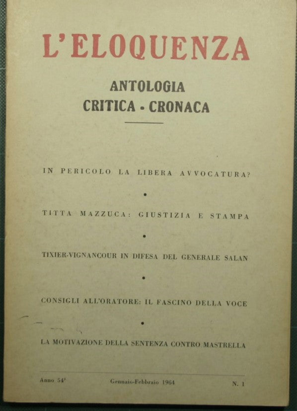 Elocuencia - Año 54 - Enero/Diciembre 1964 - NN.1/ 6