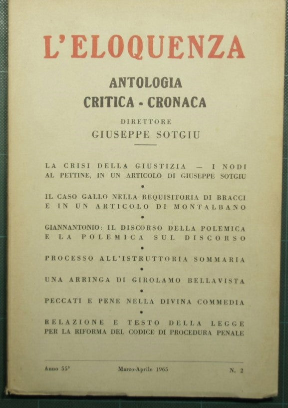 L'eloquenza - Anno 55 - Marzo-Aprile 1965 - N. 2