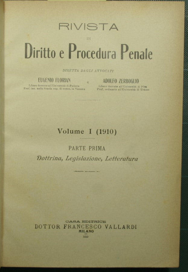 Revista de derecho y procedimiento penal - Vol. I - 1910