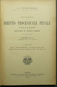 Treaty of Italian criminal procedural law according to the new code