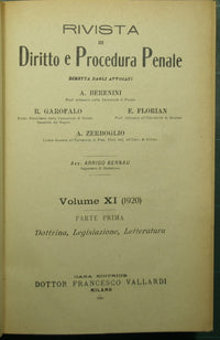 Rivista di diritto e procedura penale - Vol. XI - 1920