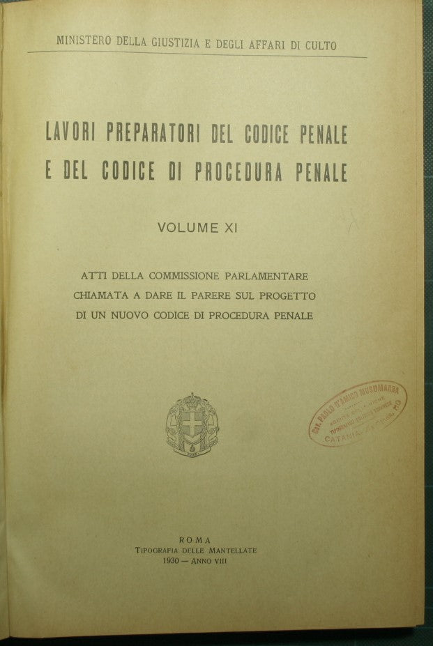 Trabajos preparatorios del código penal y del código de procedimiento penal - Vol.