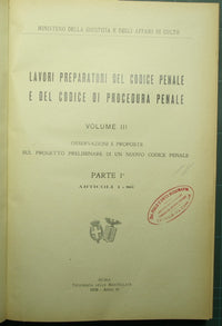 Trabajos preparatorios del código penal y del código de procedimiento penal - Vol. III