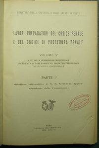 Preparatory works of the penal code and the code of criminal procedure - Vol. IV
