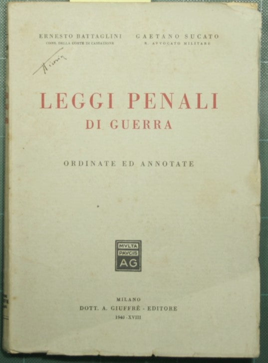 Leggi penali di guerra