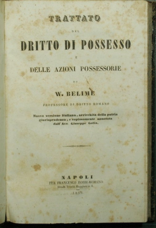Treatise on the right of possession and possessory actions