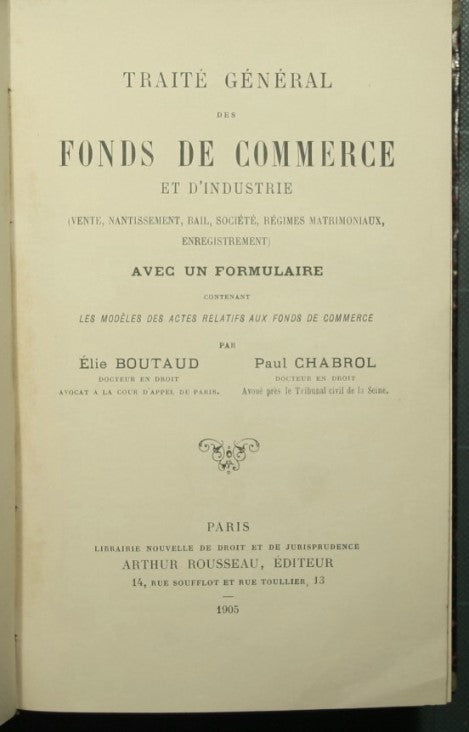Traitè general des funds de commerce et d'industrie