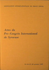 Actes du Pre - congres international de Syracuse