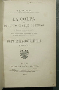 La culpa en el derecho civil actual - La culpa extracontractual