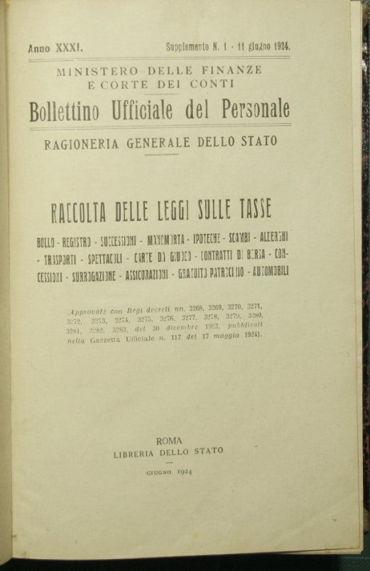 Colección de leyes tributarias.
