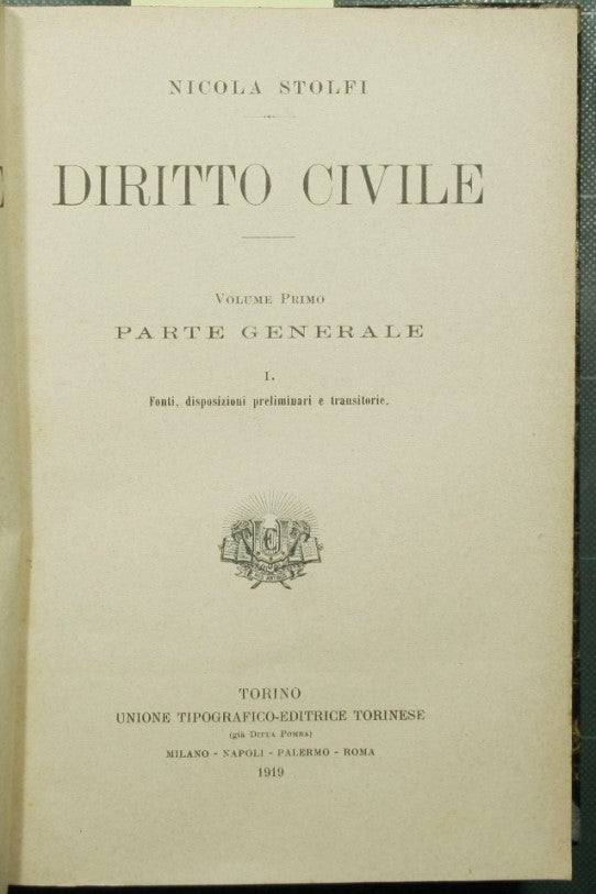 Diritto civile - Vol. I Parte generale