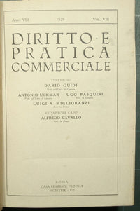 Diritto e pratica commerciale - Anno VIII, 1929, Vol. VIII