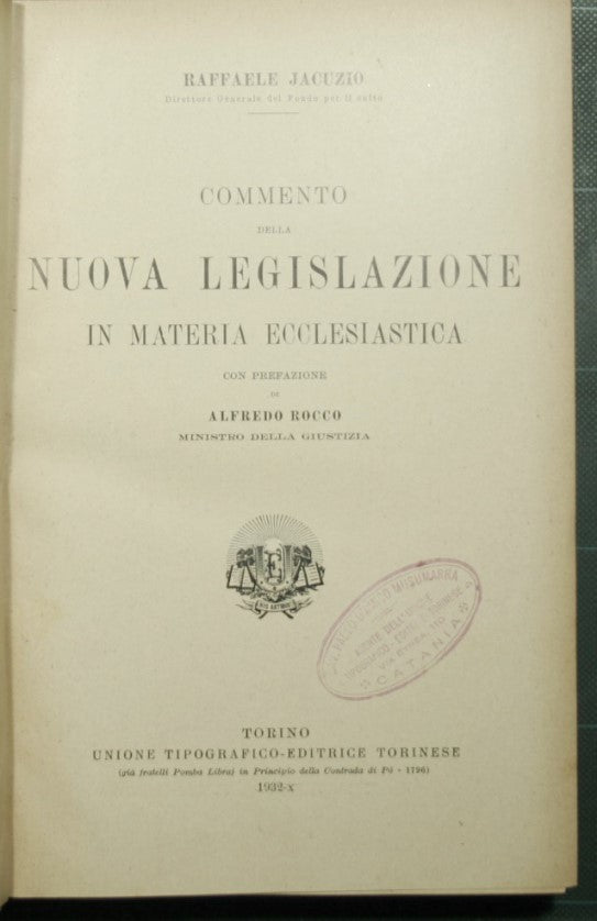 Commentary on the new legislation on ecclesiastical matters