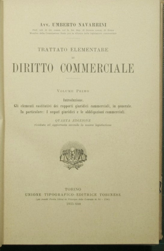 Tratado elemental de derecho mercantil.